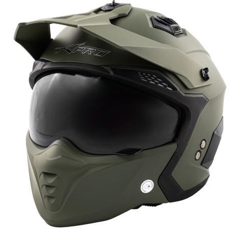 ALIEN CASCO MODULARE VISIERA SOLE OPACO VERDE XL