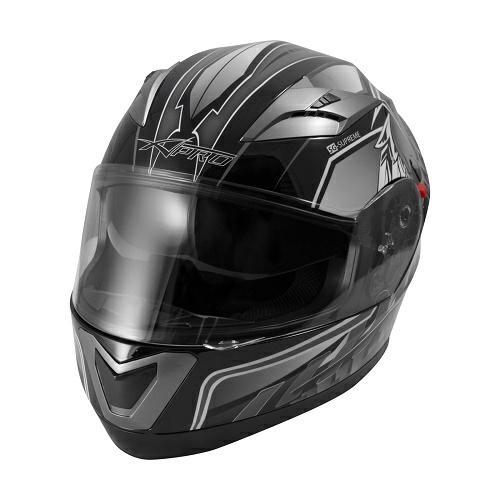 ALLIANCE FULL FACE HELMET DOUBLE VISOR SILVER XS
