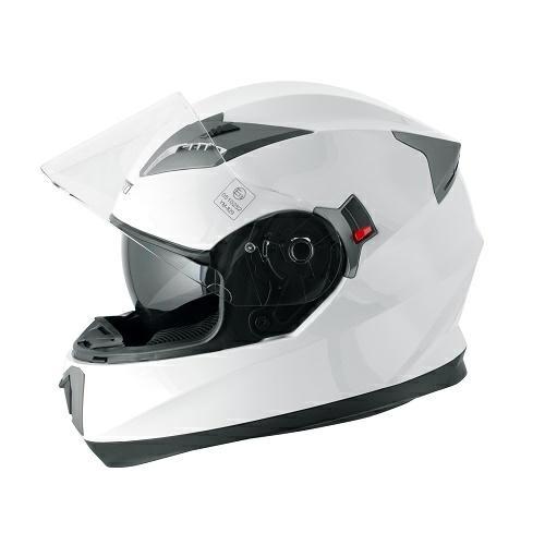 BADGE FULL FACE HELMET DOUBLE VISOR WHITE SIZE XL