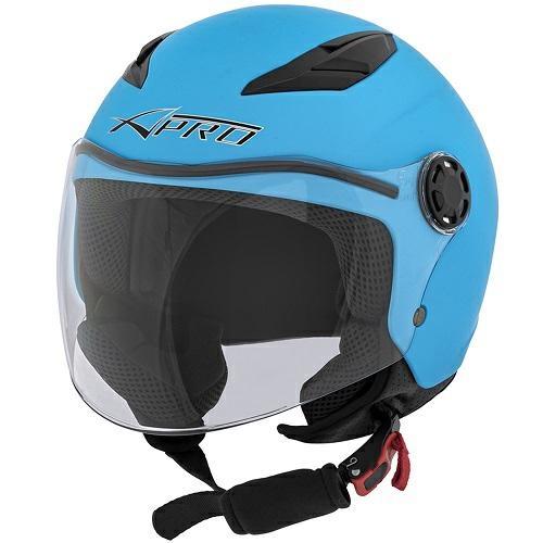 BIKESTAR CASCO JET BAMBINO AZZURRO OPACO XL