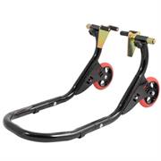 CM-7575 FRONT FORK STAND ADJUSTABLE 4 WHEELS BLACK