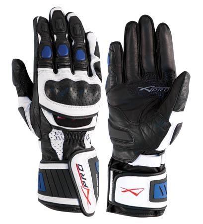 COBRA LEATHER GLOVES WHITE BLUE SIZE 2XL