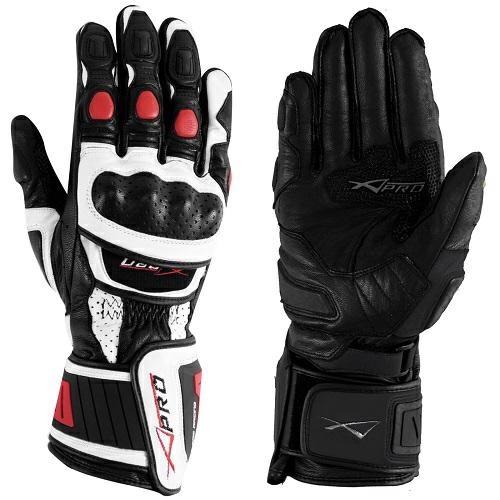 COBRA LEATHER GLOVES WHITE RED SIZE S