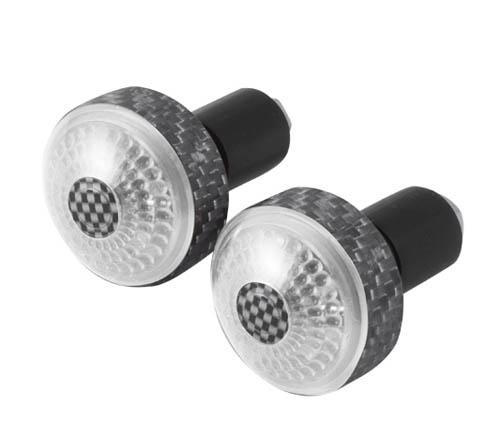 CP-2211 BAR END D-17MM LED CARBON