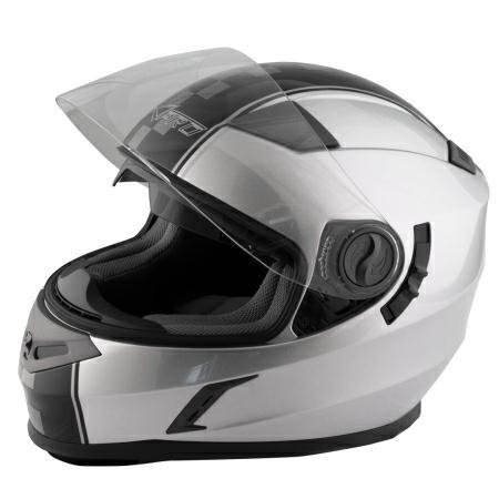 DOMINATOR A-PRO FULL FACE HELMET DOUBLE VISOR SILVER XS