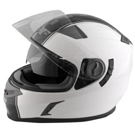 DOMINATOR A-PRO FULL FACE HELMET DOUBLE VISOR WHITE XS