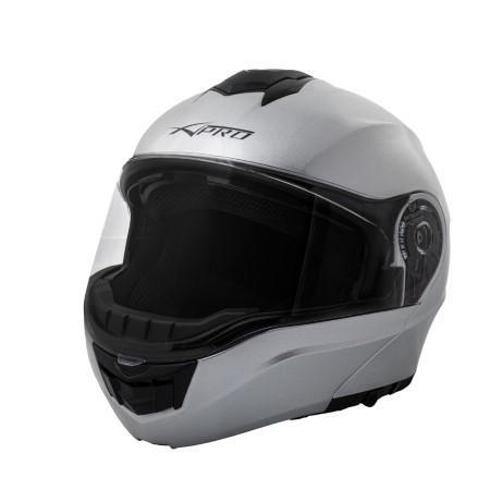 ENERGY FLIP UP HELMET DOUBLE VISOR SILVER XL