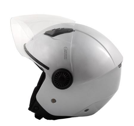 ENGRAVE OPEN FACE HELMET VISOR SILVER XL