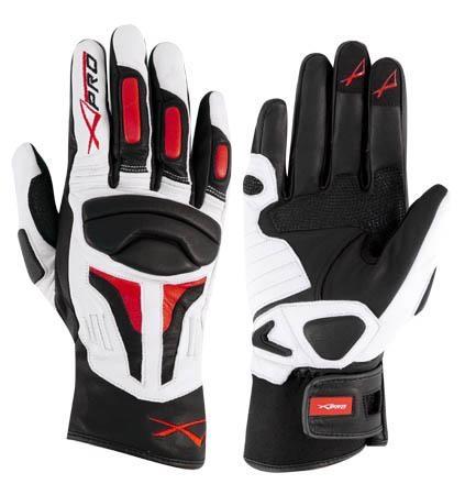 FIREPOWER GUANTO IN PELLE BIANCO ROSSO TAGLIA XS
