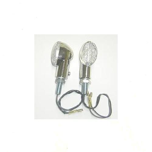 FR-1402 LED INDICATORS WHITE LENS SHORT LEG CHROME