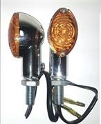 FR-1404 LED INDICATORS ORANGE LENS SHORT LEG CHROME