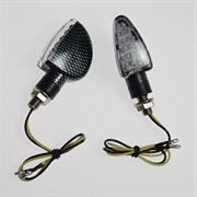FR-1409 LED INDICATORS WHITE LENS SHORT LEG CARBON