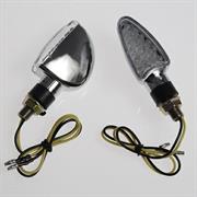 FR-1409 LED INDICATORS WHITE LENS SHORT LEG CHROME