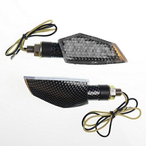 FR-1417 LED INDICATORS WHITE LENS SHORT LEG CARBON