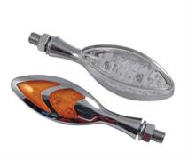 FR-1434 LED INDICATORS WHITE DOUBLE LENS CHROME