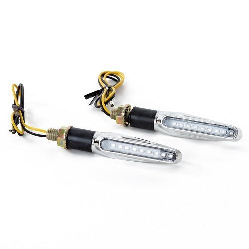 FR-1444 LED INDICATORS WHITE LENS BODY CHROME