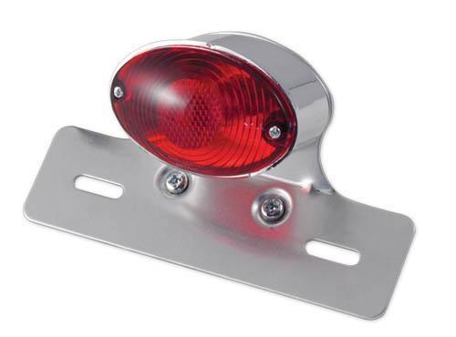 FR-1631 REAR LIGHTS RED LENS WITH NUMBER PLATE BRACKET CHROME