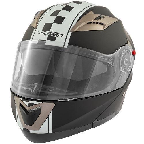 GAS CASCO A-PRO DOPPIA VIS. GRAFICA NERO OPACO  XL