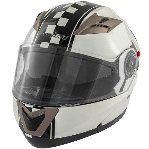 GAS A-PRO FULL FACE HELMET DOUBLE VISOR WHITE GRAPHIC SIZE XL