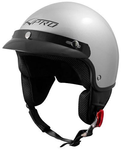 GRAVITY JET HELMET WITH PEAK SILVER SIZE XS