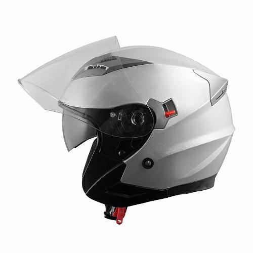KINETIC CASCO MOD DOPPIA VISIERA ARGENTO S