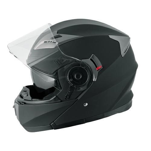 LANCER FLIP UP HELMET DOUBLE VISOR MATT BLACK XL