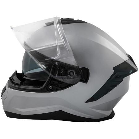 PANIC FULL FACE HELMET DOUBLE VISOR SILVER S