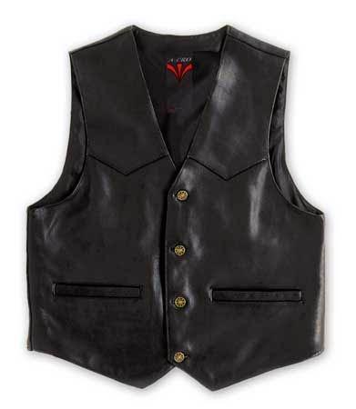 PISTON GILET IN PELLE NERO TAGLIA XL