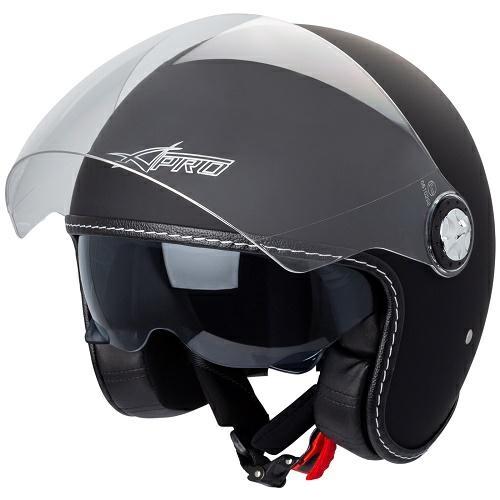 PUNKER JET HELMET DOUBLE VISOR MATT BLACK M