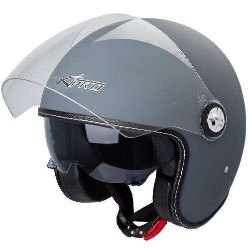 PUNKER CASCO JET DOPPIA VISIERA GRIGIO OPACO M
