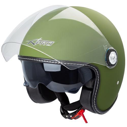 PUNKER CASCO JET DOPPIA VISIERA VERDE OPACO M