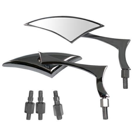 SR-4018 (PAIR) CUSTOM MIRROR THREAD M10 CHROME