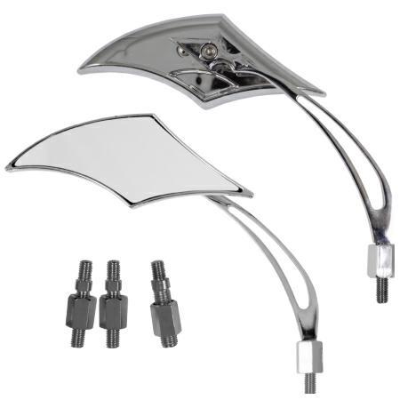 SR-4020 (PAIR) CUSTOM MIRROR THREAD M10 CHROME