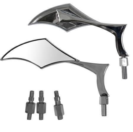 SR-4021 (PAIR) CUSTOM MIRROR THREAD M10 CHROME