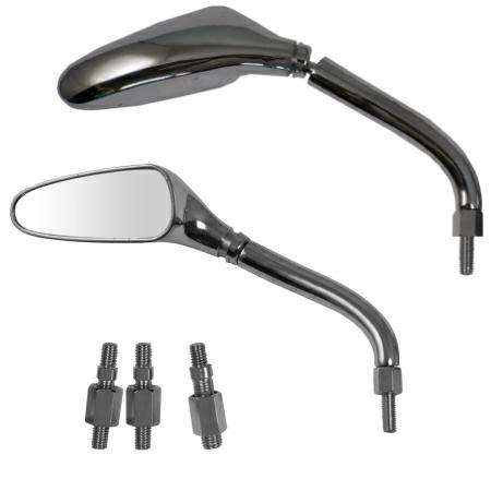 SR-4407 (PAIR) MIRROR THREAD M10 CHROME