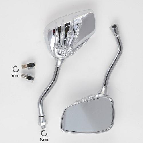SR-4411 (PAIR) MIRROR MOTORCYCLE CHROME