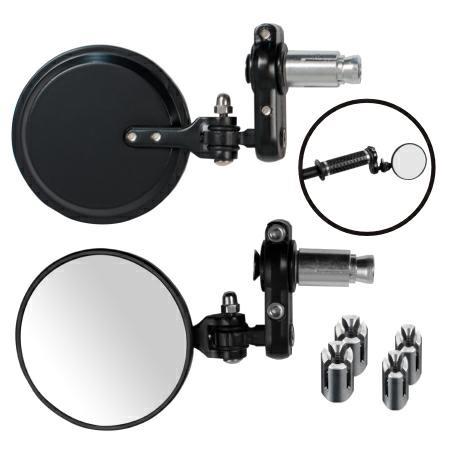 SR-4806 (PAIR) MIRROR BAR END FOLDABLE BLACK