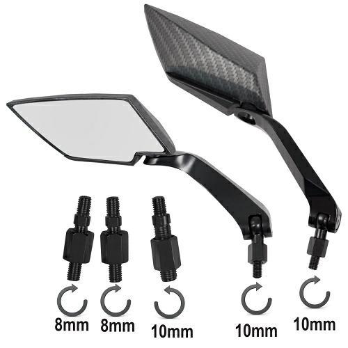 SR-4810 COPPIA SPECCHIO FILETTO M10  CARBONIO