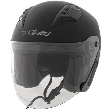 STREAM CASCO JET CON VISIERA NERO OPACO M