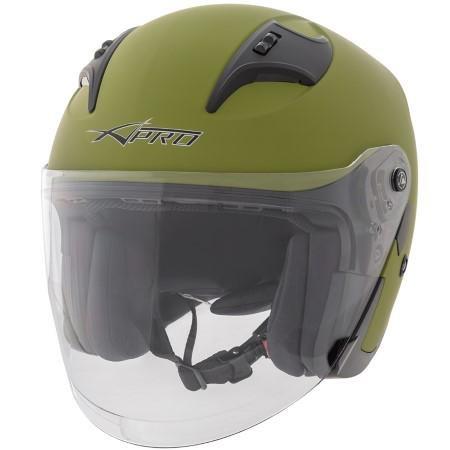 STREAM CASCO JET CON VISIERA VERDE OPACO XXL