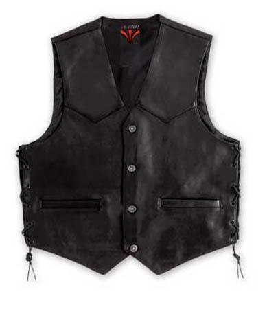 WILD GILET IN PELLE NERO TAGLIA 2XL