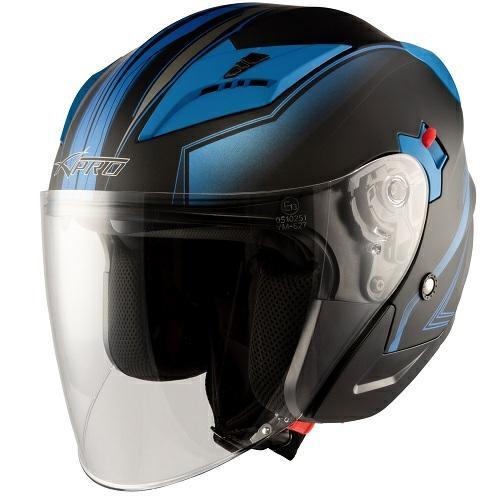 YORK CASCO JET DOPPIA VISIERA NERO OPACO BLU XL