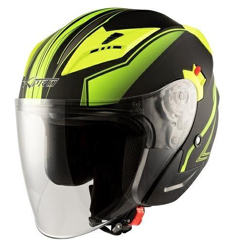 YORK CASCO JET DOPPIA VISIERA NERO OPACO FLUO L