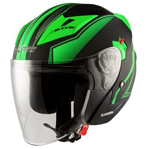 YORK CASCO JET DOPPIA VISIERA NERO OPACO VERDE L