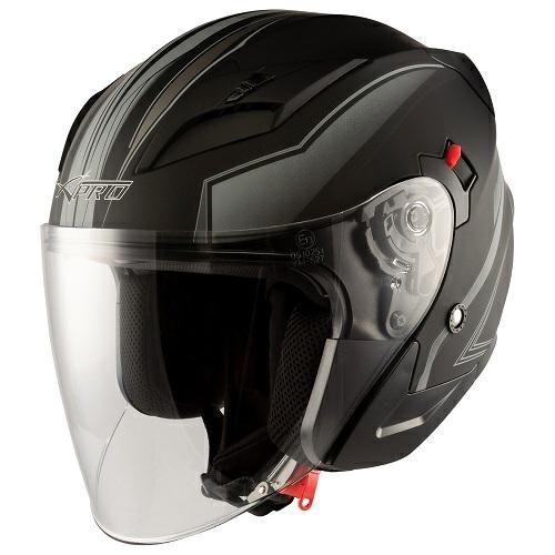 YORK CASCO JET DOPPIA VISIERA NERO OPACO GRIGIO L