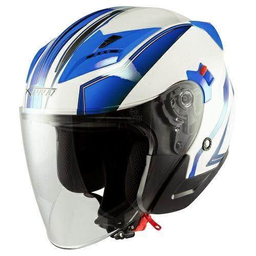 YORK CASCO JET DOPPIA VISIERA BIANCO BLU XL