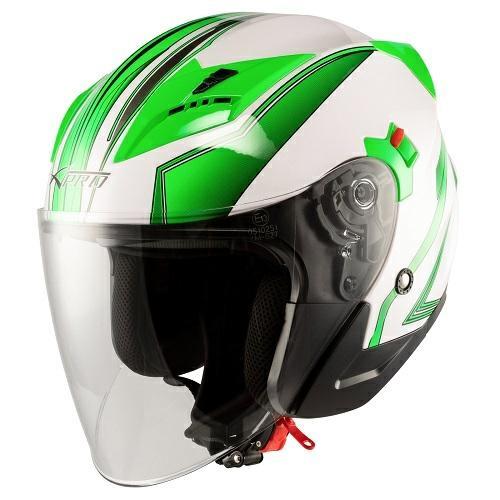 YORK CASCO JET DOPPIA VISIERA BIANCO VERDE L