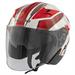 YORK CASCO JET DOPPIA VISIERA BIANCO ROSSO S